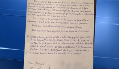 la lettre contractuelle d'Eric Laurent et Catherine Graciet diffusée