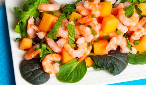 Salade-aux-trois-melons-et-crevettes